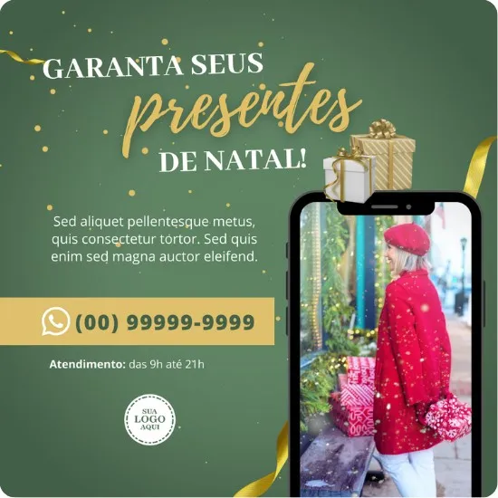Artes para Ofertas e Promoções de Natal Editáveis no Canva