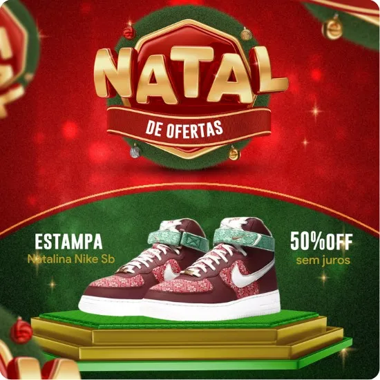 Artes para Ofertas e Promoções de Natal Editáveis no Canva