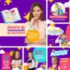 Posts Prontos para Escola Infantil, Creche, Pré-Escola Artes Editáveis no Canva Gratuito