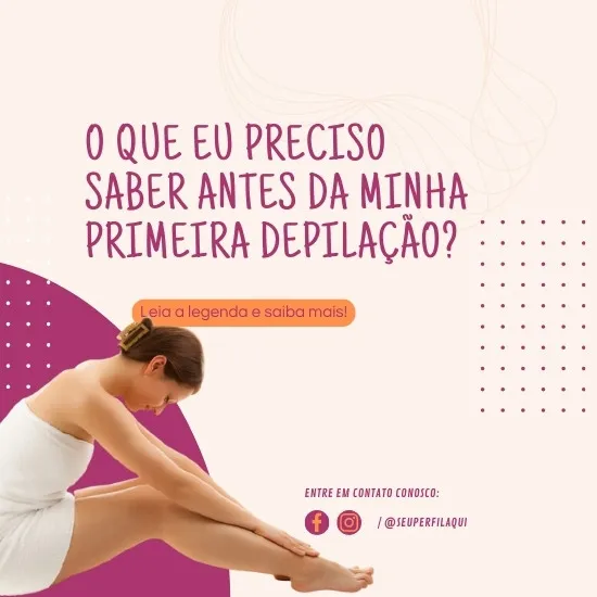 Imagem do Produto Posts para Clínica de Depilação a Laser Editáveis no Canva com Títulos e Legendas