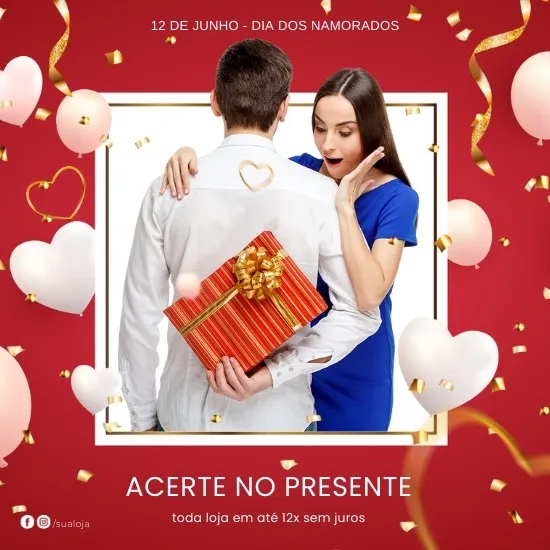Imagem do Produto Posts para o Dia dos Namorados Editáveis no Canva