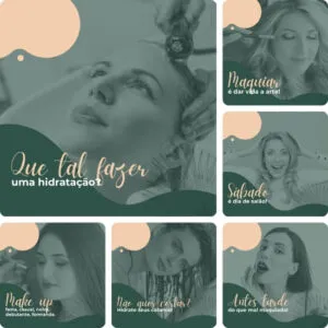 Imagem do Produto Mega Pack com 100 Posts Prontos para Salão de Beleza Editáveis no Canva + Títulos e Legendas
