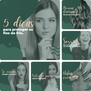 Imagem do Produto Mega Pack com 100 Posts Prontos para Salão de Beleza Editáveis no Canva + Títulos e Legendas