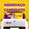 Artes Adesivo para Carro Micro Perfurado para Candidatos Eleição Editáveis no Canva