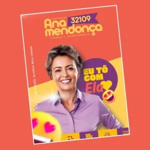 Artes para Santinhos Panfletos Candidatos Editáveis no Canva com Títulos e Legendas