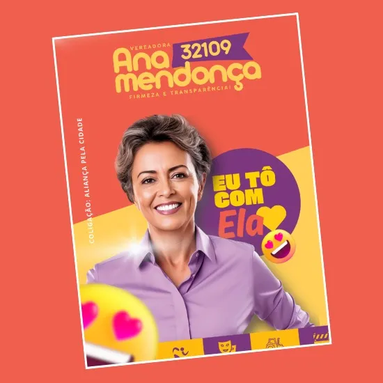 Artes para Santinhos Panfletos Candidatos Editáveis no Canva com Títulos e Legendas