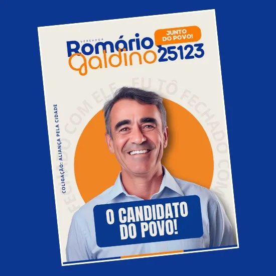 Artes para Santinhos Panfletos Candidatos Editáveis no Canva com Títulos e Legendas