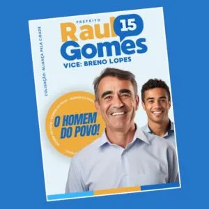 Artes para Santinhos Panfletos Candidatos Editáveis no Canva com Títulos e Legendas