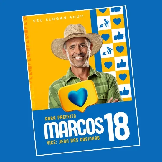 Artes para Panfletos Santinho para Políticos Editáveis no Canva Pack com 64 Modelos - Image 5