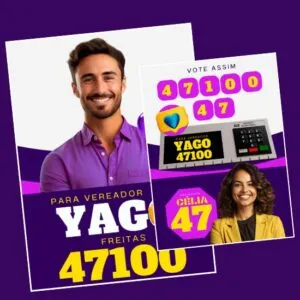 Artes para Santinhos Panfletos Candidatos Editáveis no Canva com Títulos e Legendas
