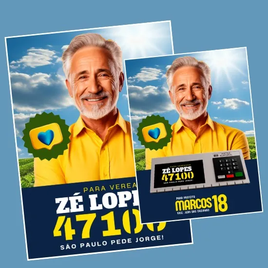 Artes para Santinhos Panfletos Candidatos Editáveis no Canva com Títulos e Legendas