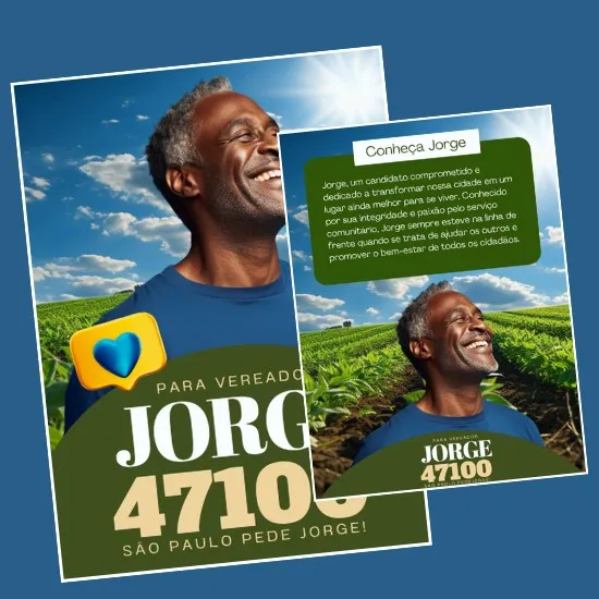 Artes para Santinhos Panfletos Candidatos Editáveis no Canva com Títulos e Legendas