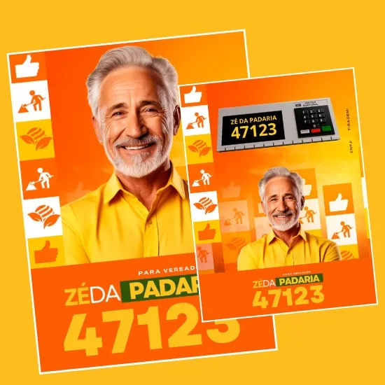 Artes para Santinhos Panfletos Candidatos Editáveis no Canva com Títulos e Legendas