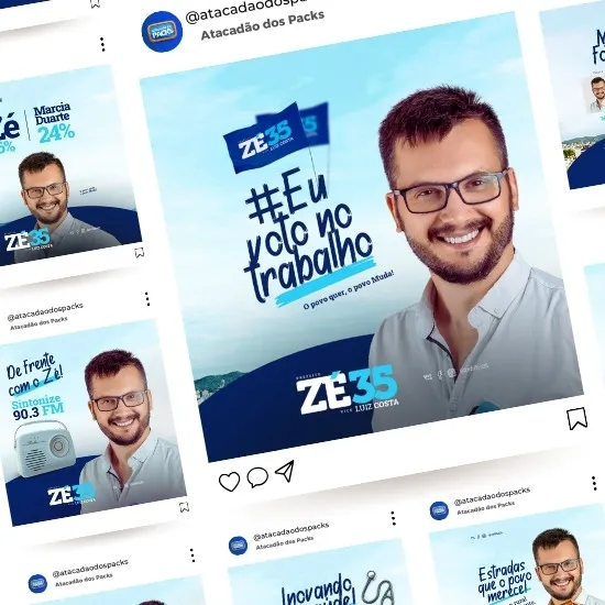 Artes para Campanha Eleições Editáveis no Canva Pack com Títulos e Legendas